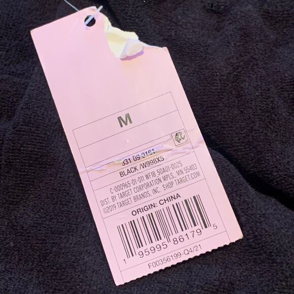 Wild Fable Black Terry Cloth Romper Short Outfit Bow Front Keyhole Halter Tie M - Picture 10 of 10